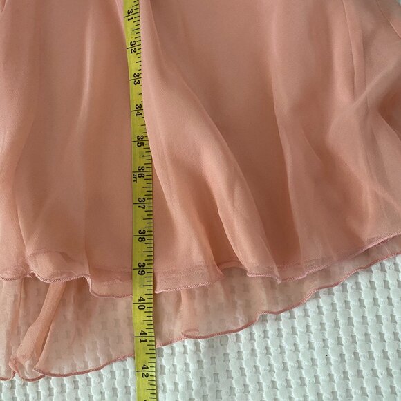Vintage y2k Bebe 100% Silk Baby Ballet Pink Chiffon Halter Fairy Dress Size 8 - Picture 6 of 8